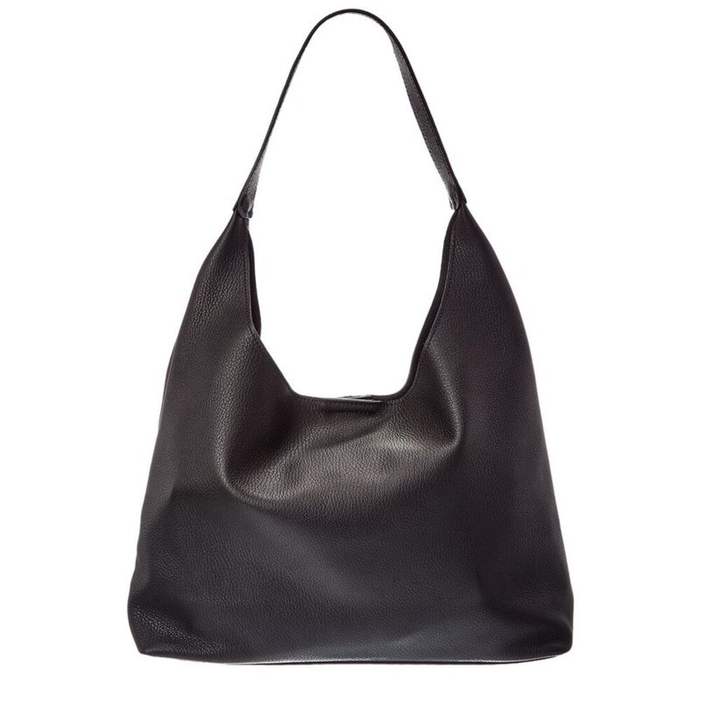 Italian Leather Nadia Leather Top Handle Bag, Black